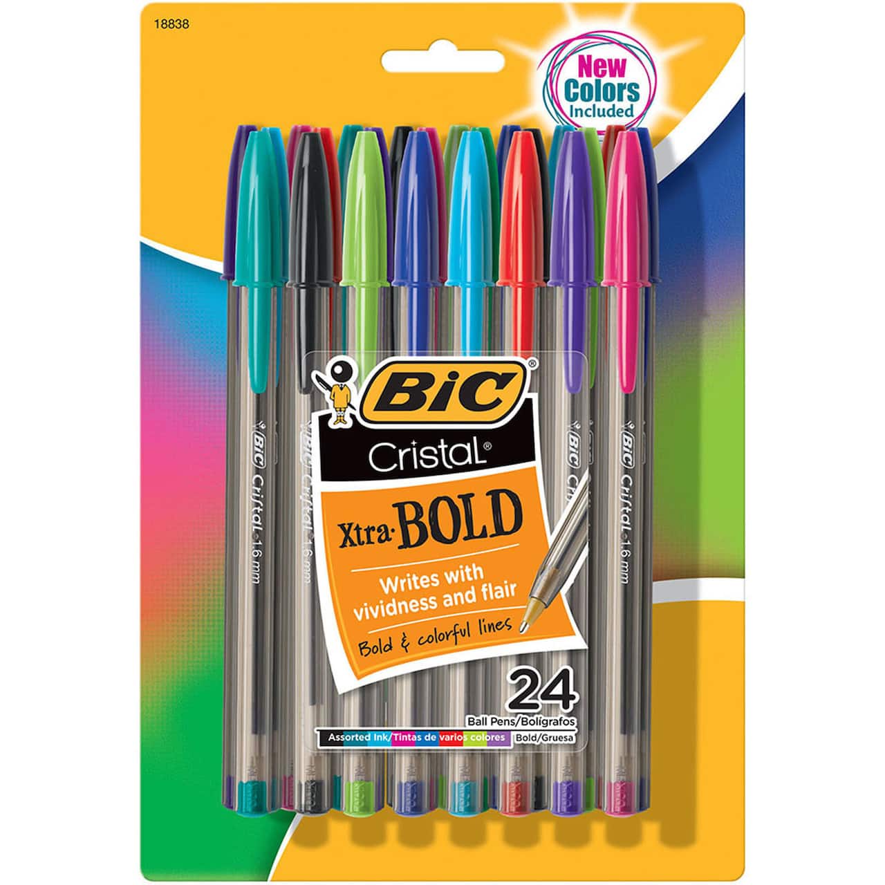 BIC® Cristal® Xtra Bold Assorted Multicolored Pack, 24ct.
